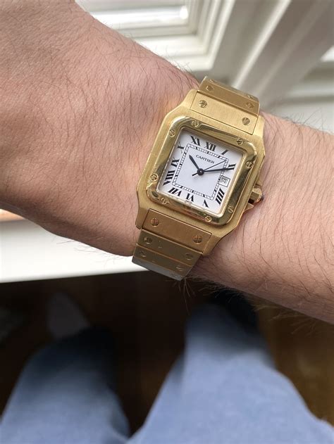 cartier santos 2960 gold|cartier santos watch price.